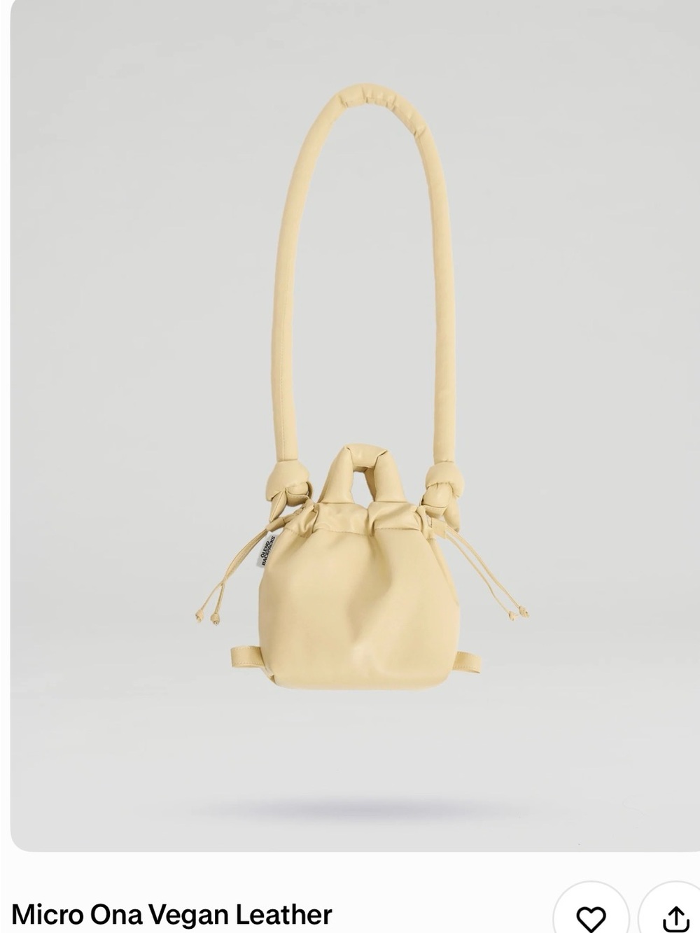 Ölend Micro Ona Vegan Leather Drawstring Crossbody Bag - Cream/Yellow